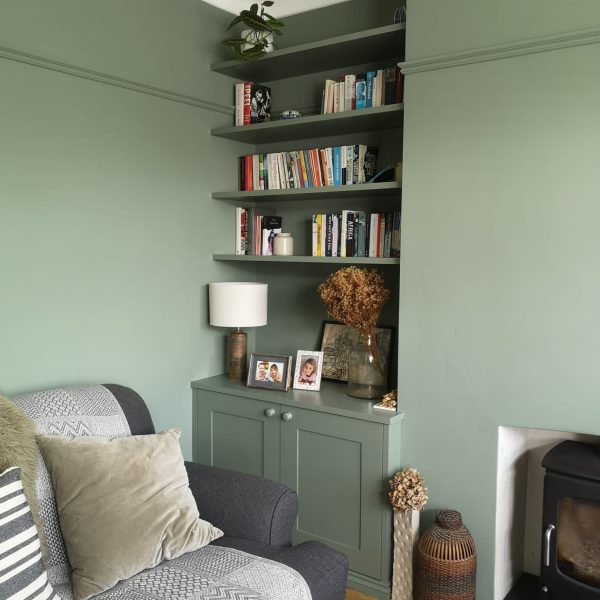 Fitted Victorian style cabinets in alcove